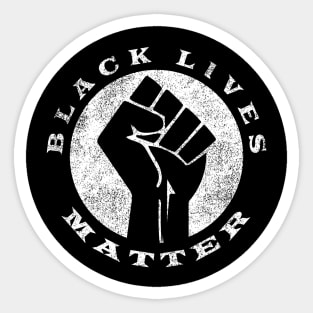 Black Lives Matter Fist and Circle with Wording Vintage Sticker